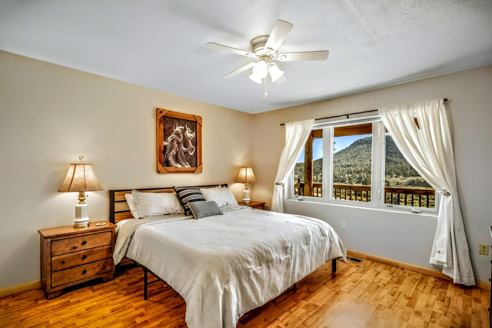 King master bedroom with mountain views
